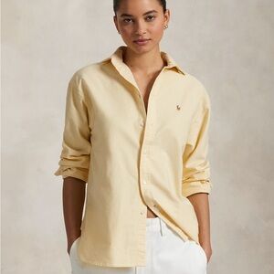Ralph Lauren Oxford Light Yellow Casual Button Down Shirt Women 2